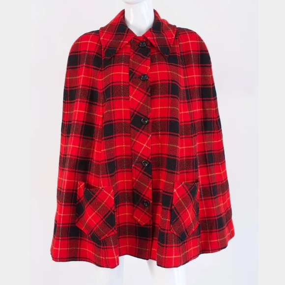 Vintage 1970’s Pendleton Wool Red Cape - Picture 5 of 12